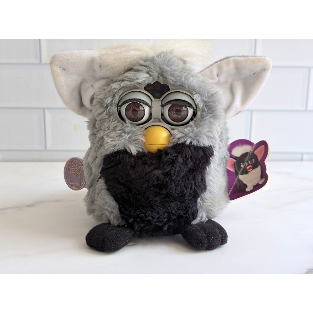 *Not Working* Original Furby 1998 Gray Black Tiger Tag Vintage 90s Parts Repair